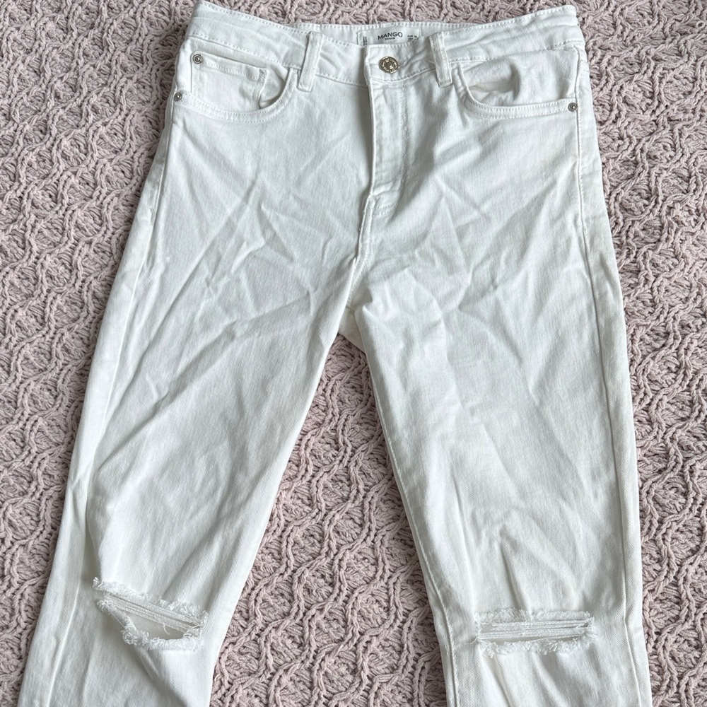 Mango Off-White Denim Jeans